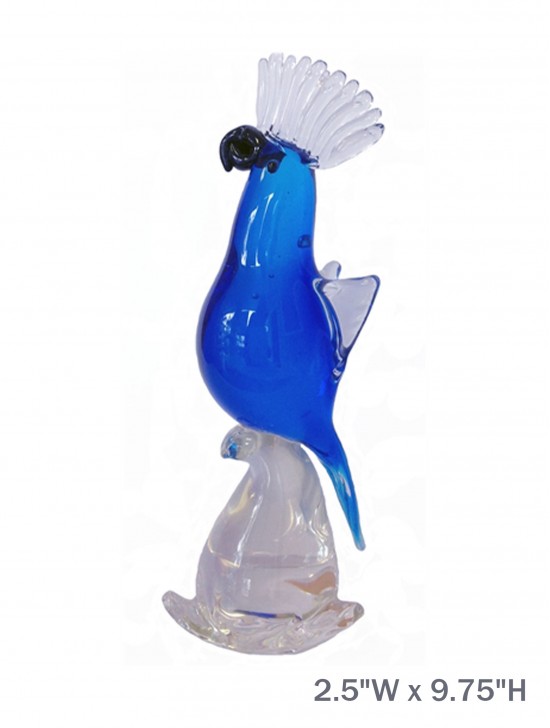 Glass Parrot on Clear Base